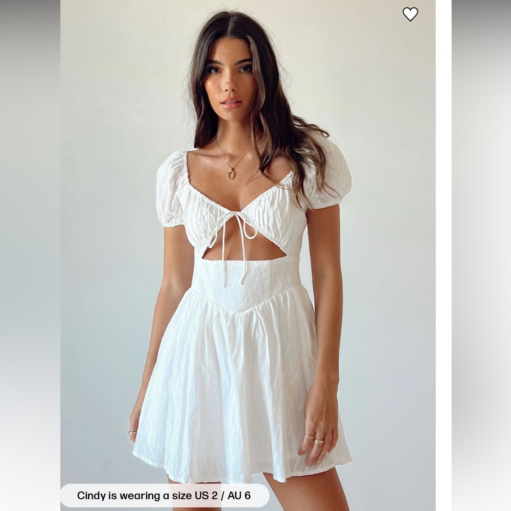 Princess Polly White Cut-Out Mini Dress